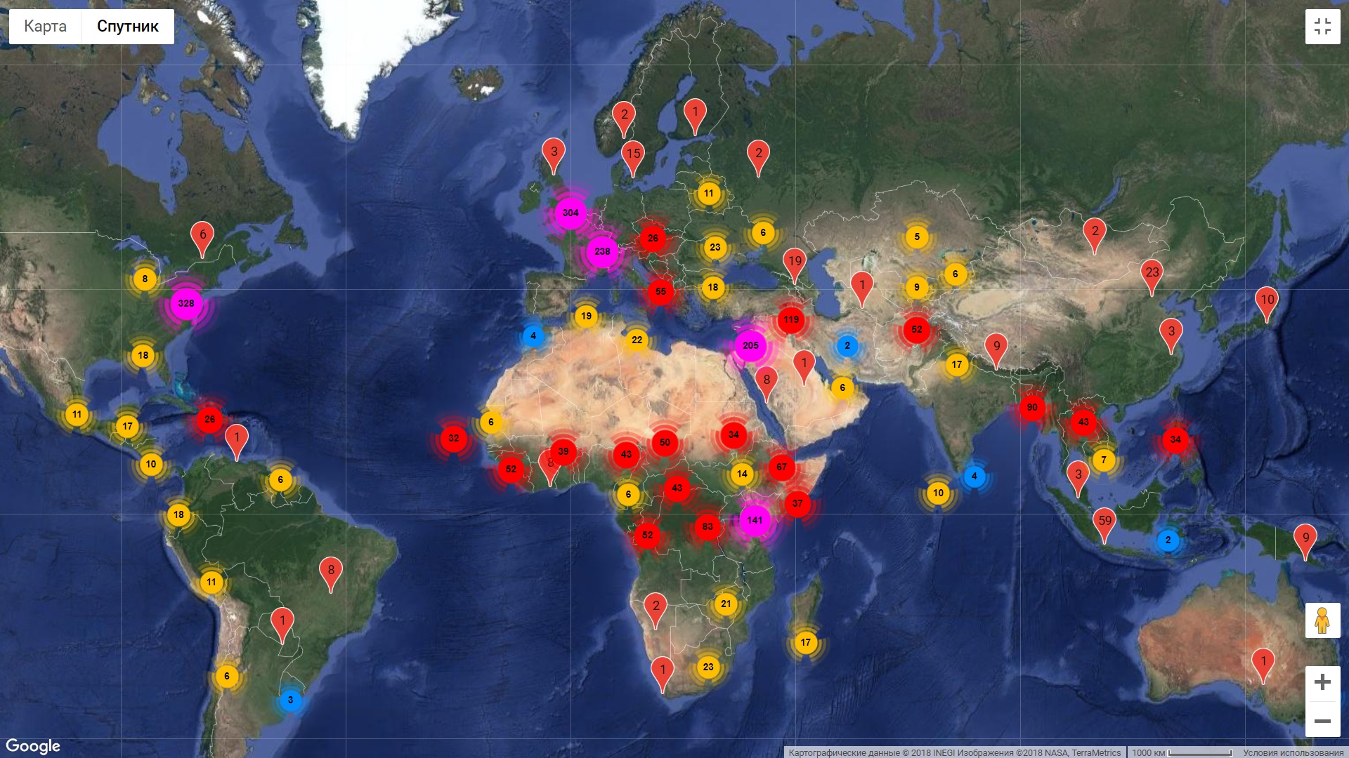 All NGO posts on the Google map